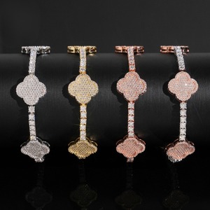 Lab Grown Diamond <b>Charm</b> <b>Bracelet</b> In 925 Sterling <b>Silver</b> With Round Brilliant Cut Micro Insert Gold Rhodium Rose Gold Plated - Product Image 1