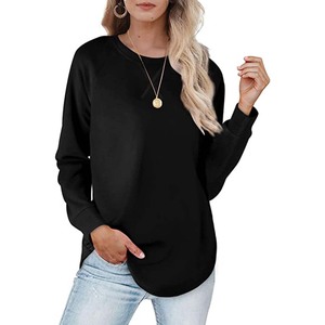 Sweat-shirts à col rond en molleton 100% coton pour femmes, séchage rapide, respirant, doux, manches longues, coupe classique, hiver, printemps - Product Image 1