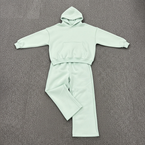 Custom Embroidery Men Tracksuit Set <b>Oversized</b> Cotton Fleece Streetwear Hoodie <b>Jogger</b> Pants Bulk OEM - Product Image 6