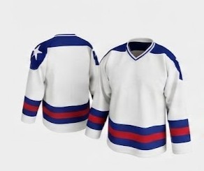 Maillot de hockey sur glace personnalisé pour homme, vert, blanc, bleu marine, col en V, manches longues, 100 % polyester, tissu en maille respirant, sublimation intégrale - Product Image 4