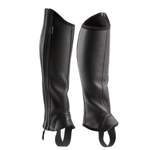 Heavy Duty Leather Horse Riding <b>Chaps</b> Adjustable Equestrian <b>Half</b> <b>Chaps</b> Professional Horseback Riding Protective Leg Covers - Product Image 1