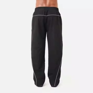 <b>Men's</b> <b>Black</b> <b>Turtleneck</b> Track Suit Set Solid Color Knitted Polyester Breathable Casual Autumn Wear Custom LOGO Front Wholesale - Product Image 3
