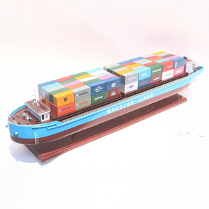 Modèle de navire porte-conteneurs MACSTAR LINES NINH BINH, navire de cargaison vietnamien en bois artisanal, pour collection, cadeau d'affaires - Product Image 1