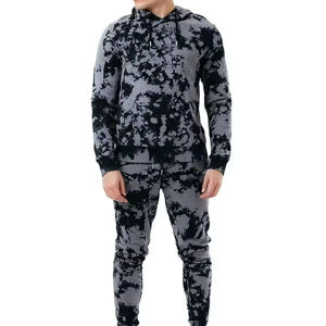 Unisex Tie Dye Hooded Reversible <b>Tracksuit</b> Set Full Sleeve Breathable Washed Casual Winter Polyester/Cotton Material Logo - Product Image 1