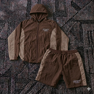 Conjunto Deportivo de Chaqueta y Pantalones Cortos de Nailon Reflectante para Hombre, Venta al Por Mayor Directa de Fábrica Rexfit Sports - Product Image 1