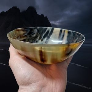 Handmade Polished Solid Pattern Dessert <b>Plate</b> Modern Design Natural Horn Material Eco-Friendly Durable <b>Decorative</b> <b>Plate</b> for - Product Image 5