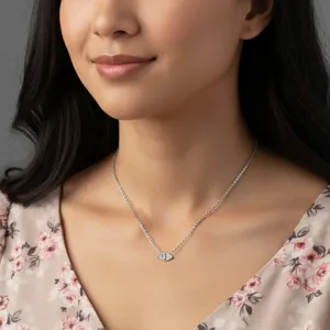 Collier en diamant de laboratoire de qualité supérieure, forme marquise, bijou élégant, cadeau, collier de mariée avec certification IGI pour femmes. - Product Image 5