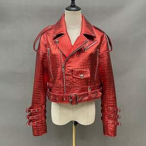 Veste de moto en cuir véritable surdimensionnée pour femmes, respirante, coupe-vent, hiver - Product Image 3