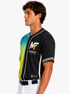 Maillot de baseball respirant personnalisé pas cher à 2 boutons, sublimation, vente en gros, vêtements de sport pour baseball et softball - Product Image 2