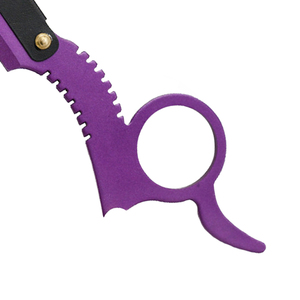 ZH INTERNATIONAL Cuchilla de Afeitar Profesional de Acero Inoxidable con Anillo para Dedo, de Una Sola Hoja, Color Morado - Product Image 4