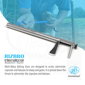 Pistola de Bolas de Acero Inoxidable, Diámetro Interior de 36 mm, Longitud de 17 Pulgadas, Máximo Seis Bolas, Pistola de Bolas Veterinaria de Metal - Product Image 6