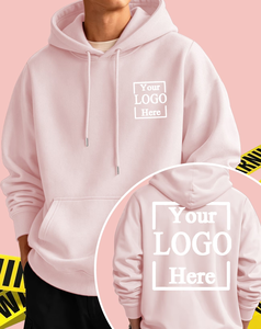 Custom Logo Hoodie Pink 100% Cotton French Terry Regular Fit Unisex Casual Autumn Wear Heat Transfer Printed made in Bangladesh - Product Image 1