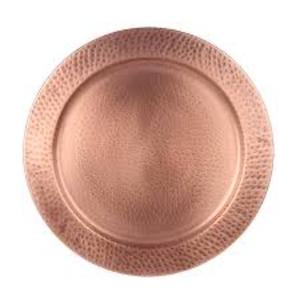 Plato redondo de cobre resistente y elegante para servir y cenar, de proveedor indio para exportación a granel. - Product Image 3
