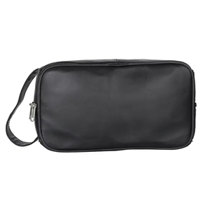 Minimalist Polyester Travel Shave Kit Bag with Zipper Closure Letter Pattern Large Capacity Black Rectangular Design - Product Image 5
