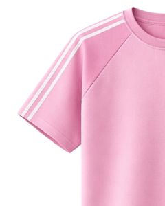 เสื้อยืดแขนราแกลนสีชมพูขาวผู้ชายลำลองฤดูร้อนคอกลมลายทางไหล่ระบายอากาศได้ดีผ้าฝ้ายผสมนุ่มสบายสวมใส่สบาย - Product Image 6