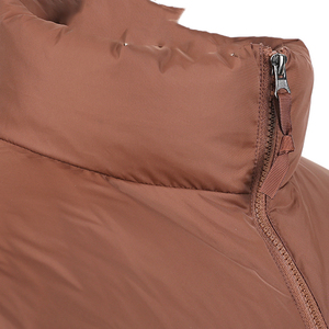 Chaqueta Acolchada Marrón para Hombre, Cuello Alto, Cierre de Cremallera, Resistente al Viento, Informal, Invierno, Color Sólido, Relleno de Poliéster, Largo Regular - Product Image 6