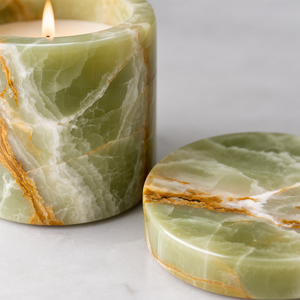 Natural Green Onyx Self-Care Gift Set Handmade <b>Candle</b> Tray and Coaster Bundle Wholesale Custom Logo Spa Home Decor - Product Image 2