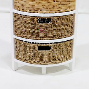 Meuble de rangement artisanal en rotin tressé et jacinthe d'eau, fabriqué à l'usine Artex Dong Thap, HG1052A-MC - Product Image 2