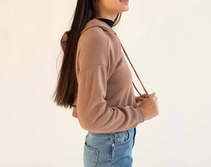 Sudadera Corta de Invierno para Mujer, Corte Holgado, Manga Larga, Capucha Ajustable, Estilo Casual, para Calle, Gimnasio y Fitness, 100% Algodón - Product Image 3