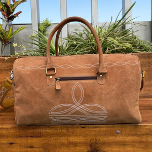 Vente en gros Bagages en cuir suédé pour l'extérieur Sac de voyage en cuir véritable Grande capacité Sacs de voyage unisexe - Product Image 4