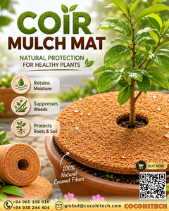 Manta de Fibra de Coco 100% Natural de 35 cm de la Mejor Calidad para Retención de Humedad, Control de Malezas, Protección de Árboles, Decoración de Plantas COCO HITECH - Product Image 1