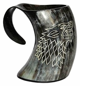 Natural Viking Drinking Horn Mug Best Manufacturer's Glass and Metal Hot Selling Item for Home Hotels <b>Wine</b> Coffee Wedding - Product Image 3