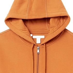 Free Design Street Style Oversized Heavyweight Men's <b>Zipper</b>-Up Anti-pilling Solid Winter Fleece Lined <b>Hoodie</b> 100% Cotton <b>Black</b> - Product Image 6
