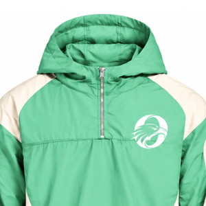 <b>Mens</b> Mint Green Colorblock Windbreaker <b>Hoodie</b> Lightweight Quarter Zip Pullover Outdoor <b>Running</b> Active Casual Jacket - Product Image 3