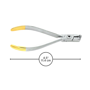 Pince orthodontique manuelle universelle T/C pour coupe et maintien de la extrémité distale, 4,5 pouces, avec inserts en carbure de tungstène, manche doré, réglable - Product Image 4