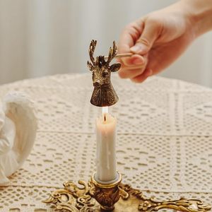 Brass Deer Head <b>Candle</b> snuffer Stick Home Decorative Non Electric Warmer - Product Image 6