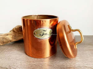 Elegant Large Copper Canister in Pure Hammered Design with Lid Perfect for Premium Quality Spice and Pulse <b>Storage</b> - Product Image 6