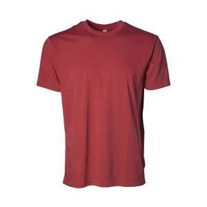 T-shirt à manches courtes pour homme, couleur bordeaux, 100% coton, coupe classique, col rond, jersey uni, tricoté - Product Image 6