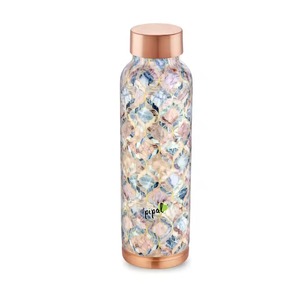 Pipal <b>Copper</b> Water Bottle 20Oz Modern Luxury Pattern <b>Screw</b>-On Lid Leak-Proof Eco-Friendly Bpa Free Travel Use - Product Image 6