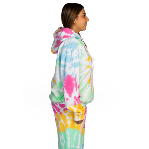 เสื้อฮู้ดดี้ผู้หญิงไซส์ใหญ่ ผ้าฟลีซ ลายมัดย้อม ปักลาย ประดับเพชร สไตล์ฮิปฮอป แขนยาว ขายดี - Product Image 2