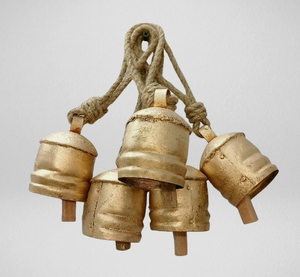 Campanas Tibetanas Rústicas Hechas a Mano de Latón Dorado, Adorno Colgante Decorativo para Árbol de Navidad, Campana Decorativa para el Hogar - Product Image 3