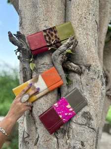 กระเป๋าคลัทช์หนังขนสัตว์สำหรับผู้หญิงหนังสัตว์รีไซเคิลหนังสัตว์แท้สีรุ้งแบบอเนกประสงค์กระเป๋าใส่บัตร ATM - Product Image 5