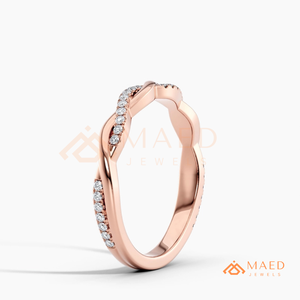 <b>Rose</b> Gold Twist Moissanite Ring Lab Diamond Style Wedding Band Fine Jewelry USA - Product Image 6
