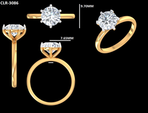 Anillo de compromiso solitario de moissanita de corte redondo de 1,75 quilates para mujer, oro amarillo/blanco macizo de 14k, regalo de San Valentín - Product Image 6