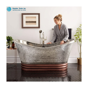 Bañera Ovalada Independiente Daystar Trade, Diseño de Lujo, Base de Cobre Antiguo Ecológica, Duradera, para Uso Adulto - Product Image 1