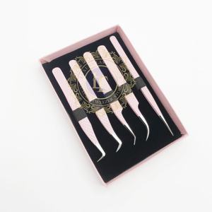 Pince à épiler à pointe argentée en acier inoxydable durable à motif diamant pince à épiler personnalisée de qualité supérieure en poudre rose vente en gros - Product Image 2