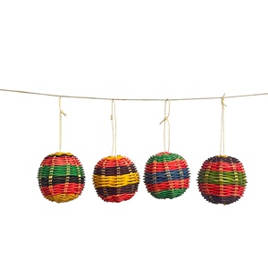Combo de bolas de ratán para decoración navideña, bolas tejidas a mano para exhibir en la mesa, adornos colgantes para árbol. - Product Image 2
