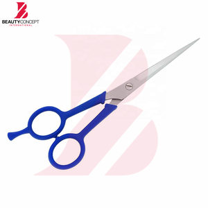 Ciseaux de barbier en gros, couleur bleu uni, manche en plastique, ciseaux à cheveux en acier inoxydable, outil professionnel de salon - Product Image 5