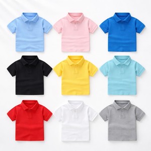 เสื้อโปโลเด็กคุณภาพสูงขายส่งแบบ OEM ผ้าฝ้าย ปักโลโก้ได้ตามต้องการ เสื้อโปโลเด็กผู้ชายผ้าฝ้ายถักสำหรับฤดูร้อน เสื้อผ้าเด็กบังกลาเทศ - Product Image 2