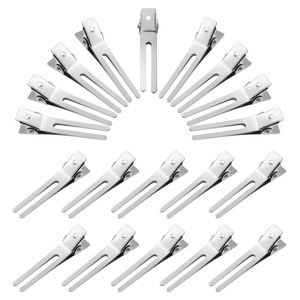 Pinces à cheveux double griffe en acier inoxydable pour salon, pinces de sectionnement pour extensions capillaires, vente en gros disponible, couleurs personnalisables - Product Image 6