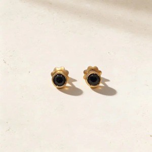 Boucles d'oreilles clous en or jaune 9K avec diamant noir rond de 1,30 carat serti clos, vente en gros, bijoux fins personnalisés - Product Image 4