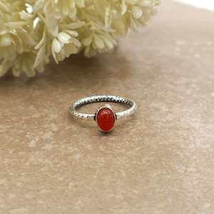 Brass Carnelian Bezel <b>Set</b> Natural Stone <b>Ring</b> 925 Sterling <b>Silver</b> Band Handmade Boho Jewelry Oval Gemstone Statement Unisex - Product Image 1