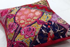 Patchwork Vintage funda de cojín Khambadiya hecho a mano algodón bordado bohemio ecléctico decoración del hogar cojín - Product Image 2