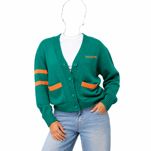 Logos personnalisés sur des pulls à col en V de haute qualité pour les universités FAMU, logos tricotés sur des cardigans - Product Image 2