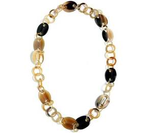 Collier ovale en corne unisexe, pendentif rustique fait à la main et respectueux de l'environnement avec cordon réglable, bijoux bohème chic uniques pour hommes et femmes - Product Image 5