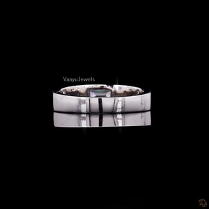 Luxury Men's IGI certi Lab Grown Diamond <b>Ring</b> | Emerald Cut Center Stone 925 <b>Silver</b> 10K,14K,18k <b>Statement</b> <b>Ring</b> - Product Image 6